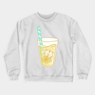 Cute cat character in cool lemonade Crewneck Sweatshirt